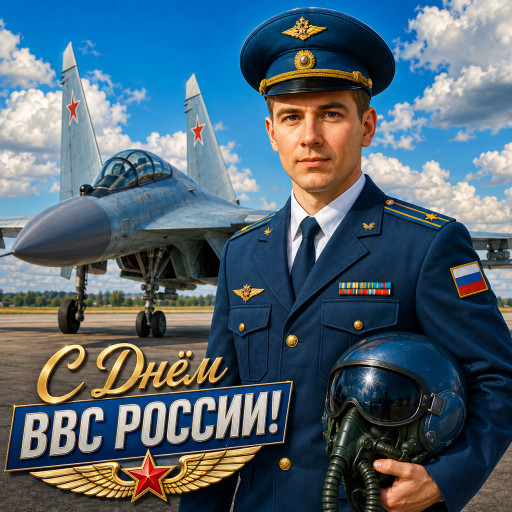 Шарж на День ВВС по фото — подарок лётчику — вариант 24