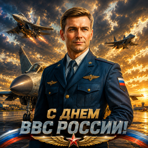 Шарж на День ВВС по фото — подарок лётчику — вариант 10
