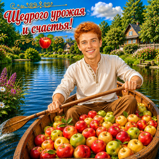 Шарж на Медовый и Яблочный Спас по фото — подарок — вариант 29