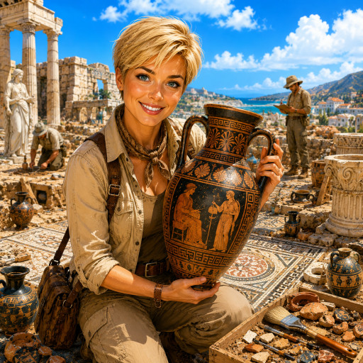 Шарж на День археолога по фото — подарок археологу — вариант 19