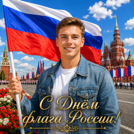 Портрет ко Дню флага России по фото — нейросеть — вариант 10