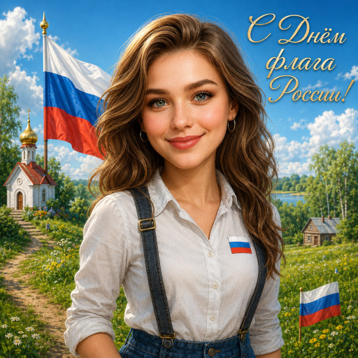 Портрет ко Дню флага России по фото — нейросеть — вариант 20