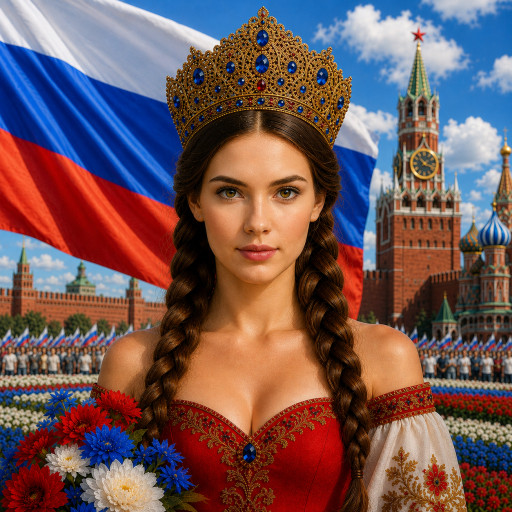 Портрет ко Дню флага России по фото — нейросеть — вариант 31