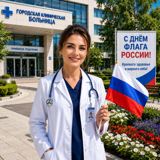 Портрет ко Дню флага России по фото — нейросеть — вариант 24
