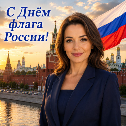 Портрет ко Дню флага России по фото — нейросеть — вариант 26