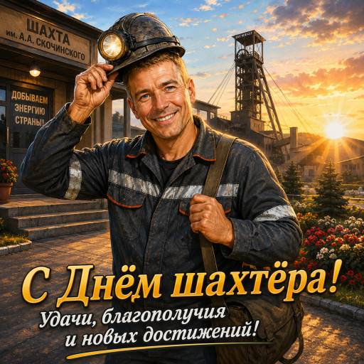 ии шарж шахтёра в каске с фонарём