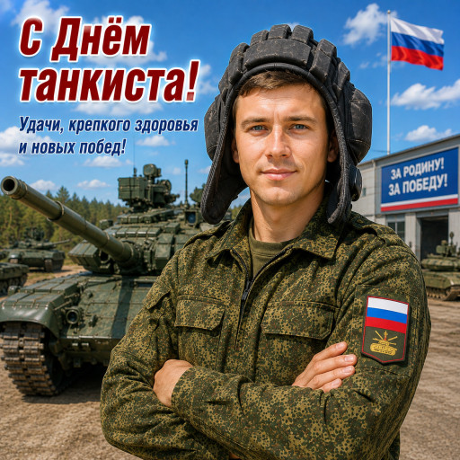 портрет танкиста в военной стилистике