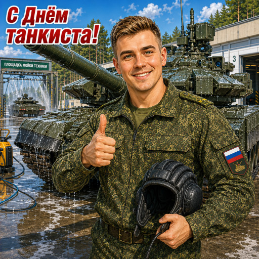 портрет танкиста в военной стилистике