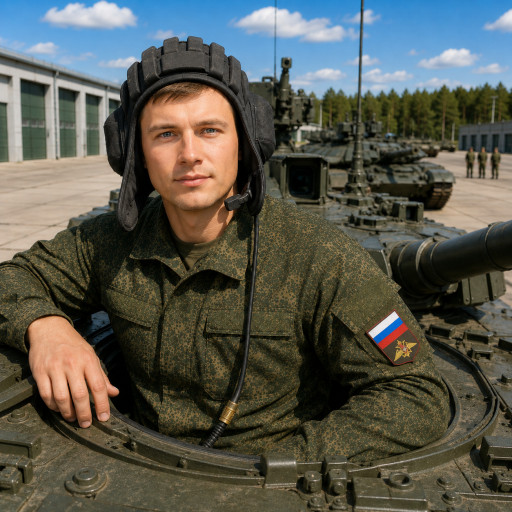 портрет танкиста в военной стилистике