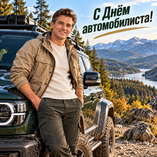 Портрет с машиной на День автомобилиста