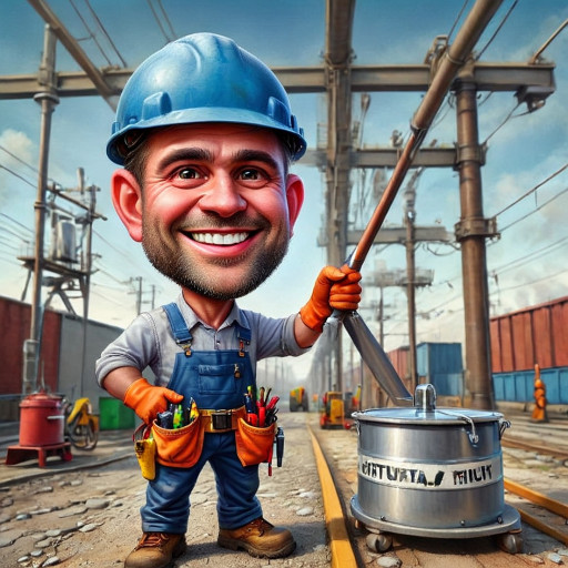 Коллективный портрет сотрудников ЖКХ в стиле арт с элементами профессии