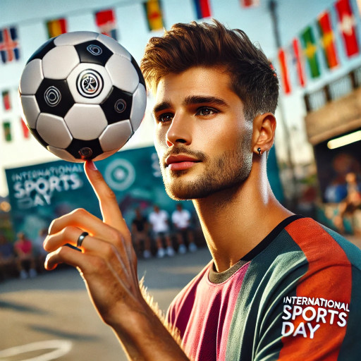 Яркий ИИ-шарж спортсмена для Международного дня спорта