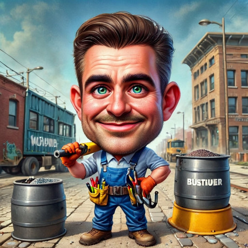 Процесс создания шаржа работника ЖКХ на платформе ИИ