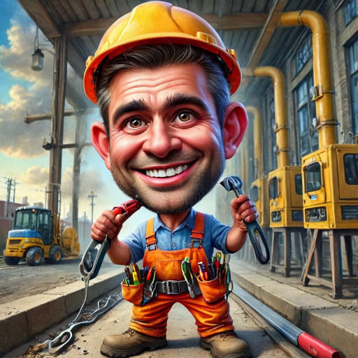 Коллективный портрет сотрудников ЖКХ в стиле арт с элементами профессии