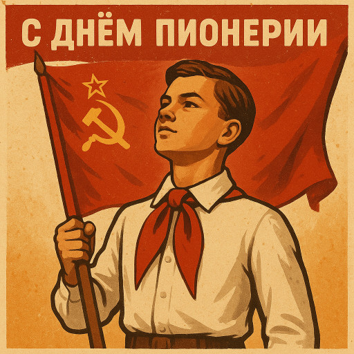 Примеры ИИ-шаржей в стиле советских пионеров с пионерскими атрибутами