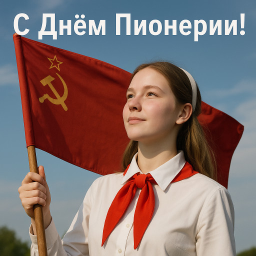 Примеры ИИ-шаржей в стиле советских пионеров с пионерскими атрибутами