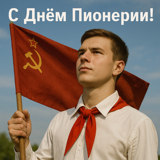 Процесс создания ИИ-портрета в стиле пионера с красным галстуком