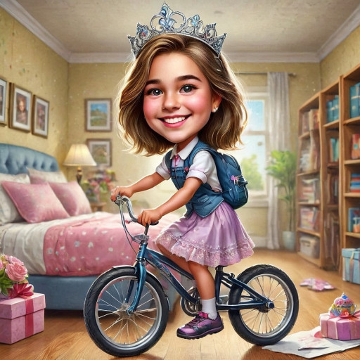 Художественный портрет дочери, сгенерированный ИИ в праздничном стиле