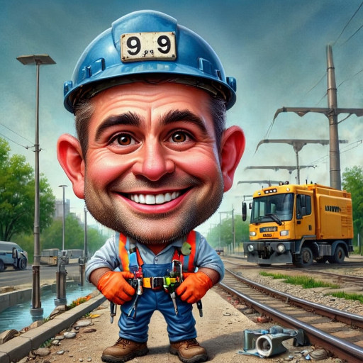 Процесс создания шаржа работника ЖКХ на платформе ИИ