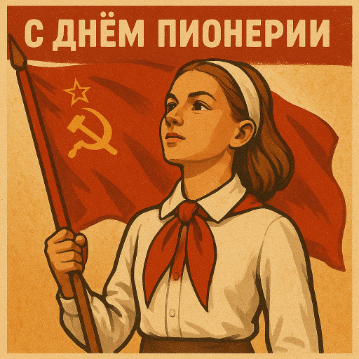 Процесс создания ИИ-портрета в стиле пионера с красным галстуком