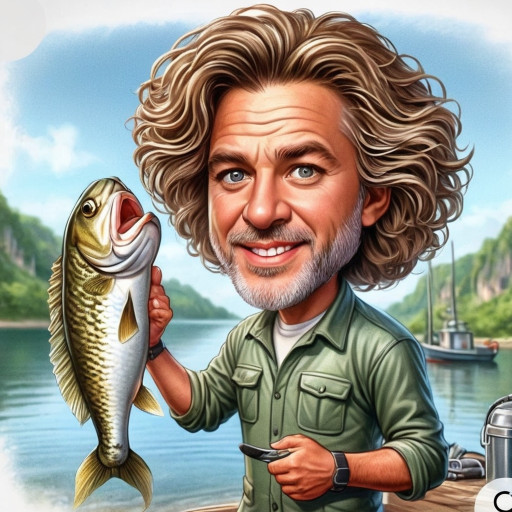 Групповой шарж охотников в лесу с трофеями и охотничьими собаками