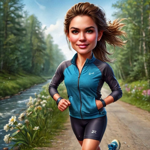 Коллекция ИИ-шаржей на тему здорового образа жизни для медицинского центра