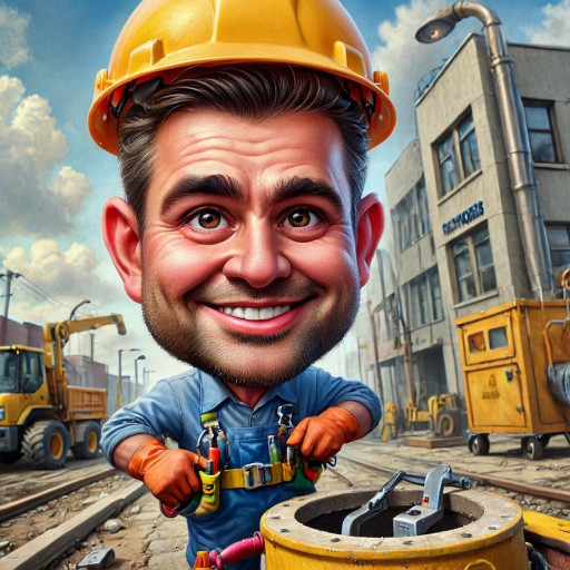 Портрет сантехника в художественном стиле, сгенерированный ИИ